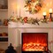 5ft Silk Lambs Ear Pumpkins Garland with Lights ,Fall Leaves Garlands for Mantle